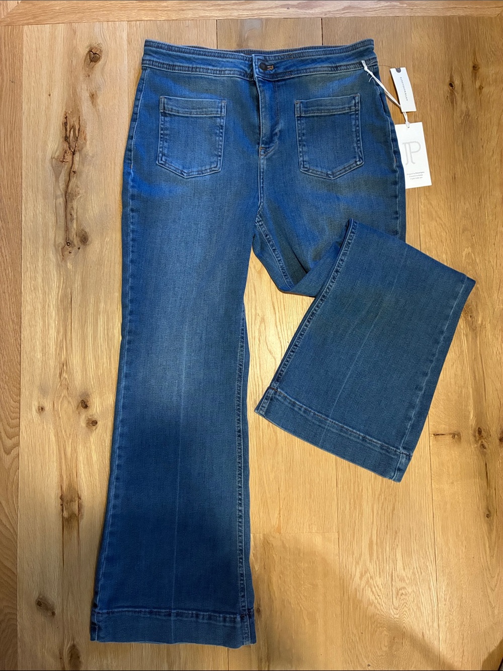 Pilcro Dark Blue Wide-Leg Jeans